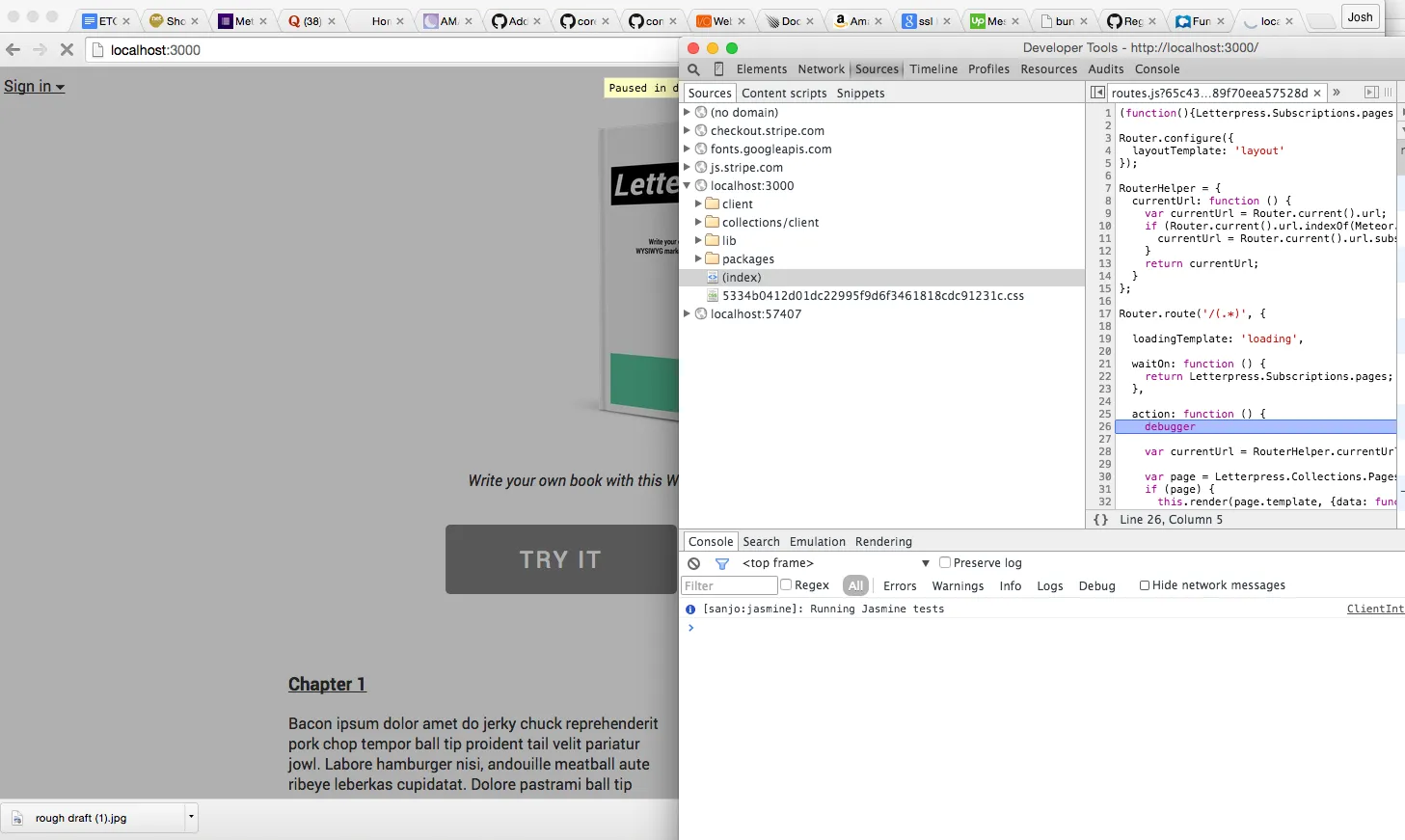 chrome debugger breakpoint